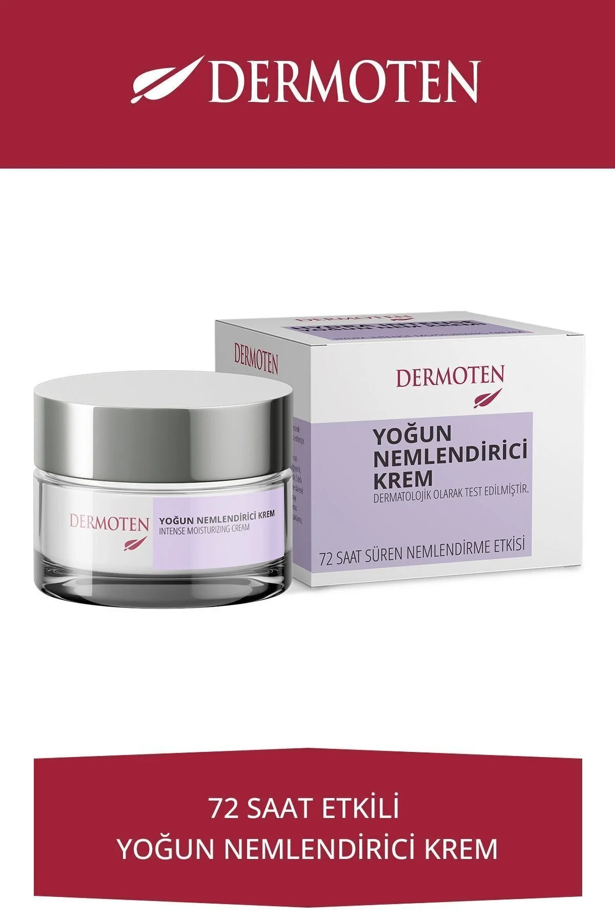 Dermoten 72 Saat Etkili Yoğun Nemlendirici Cilt Bakım Kremi 50 ml