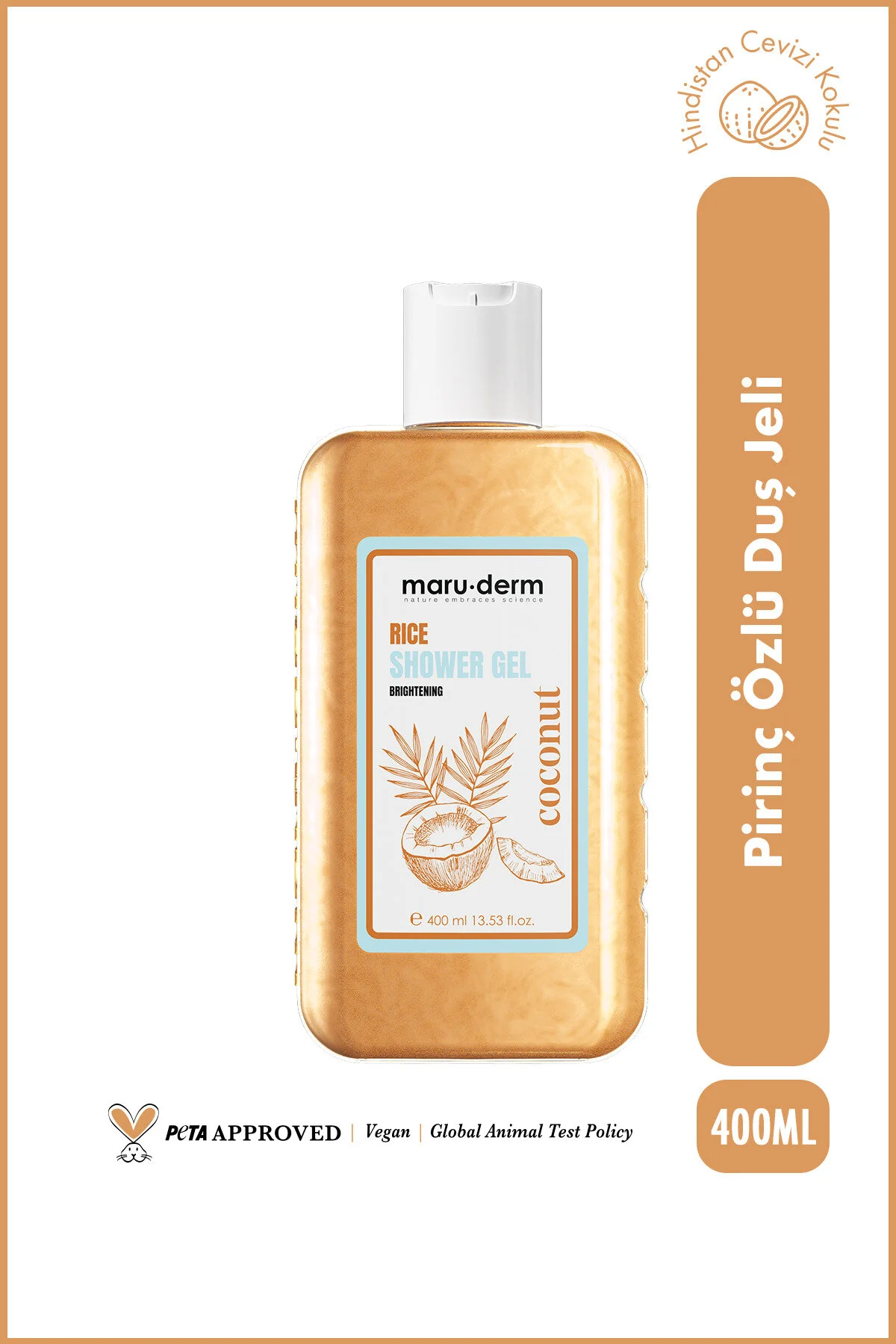 Maru.Derm Pirinç Özlü Duş Jeli 400 ML – Aydınlatıcı & Yumuşatıcı Formül | Parlak ve Pürüzsüz Cilt İçin
