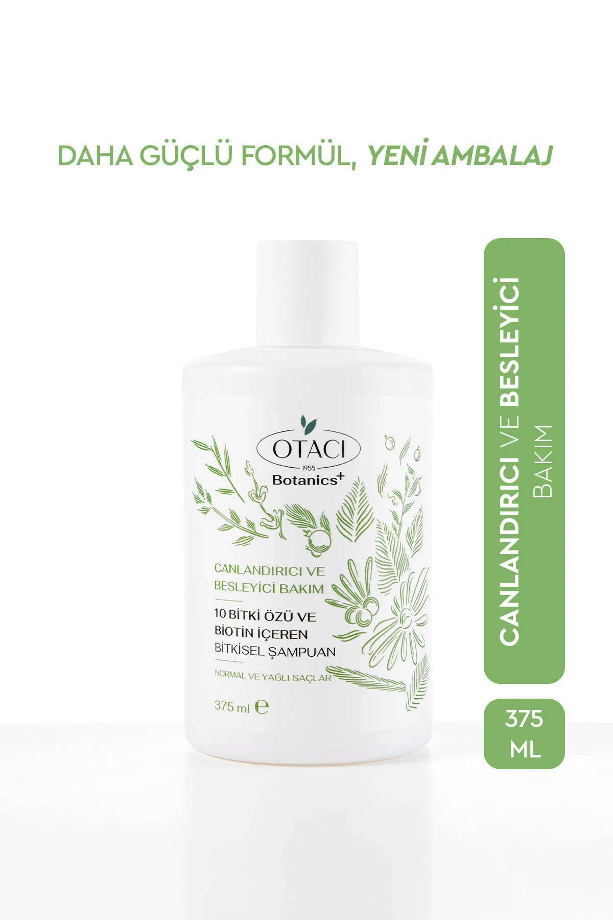 Otacı Botanics+ Canlandırıcı & Besleyici Bakım - 10 Bitki Özü ve Biotin İçeren Bitkisel Şampuan