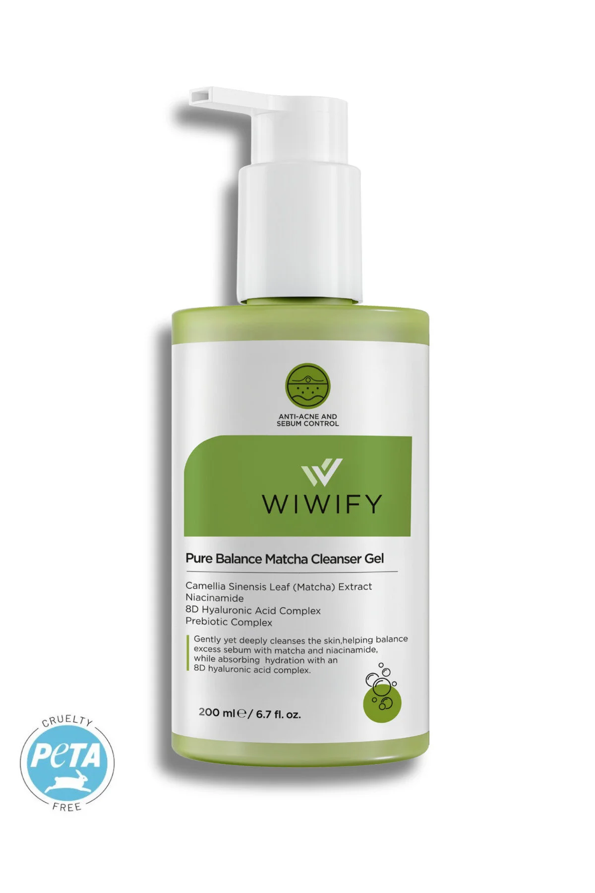 WIWIFY Pure Balance Yüz Yıkama Jeli Akne ve Yağlanma Karşıtı Sebum Dengeleyici, Nemledirici Etkili
