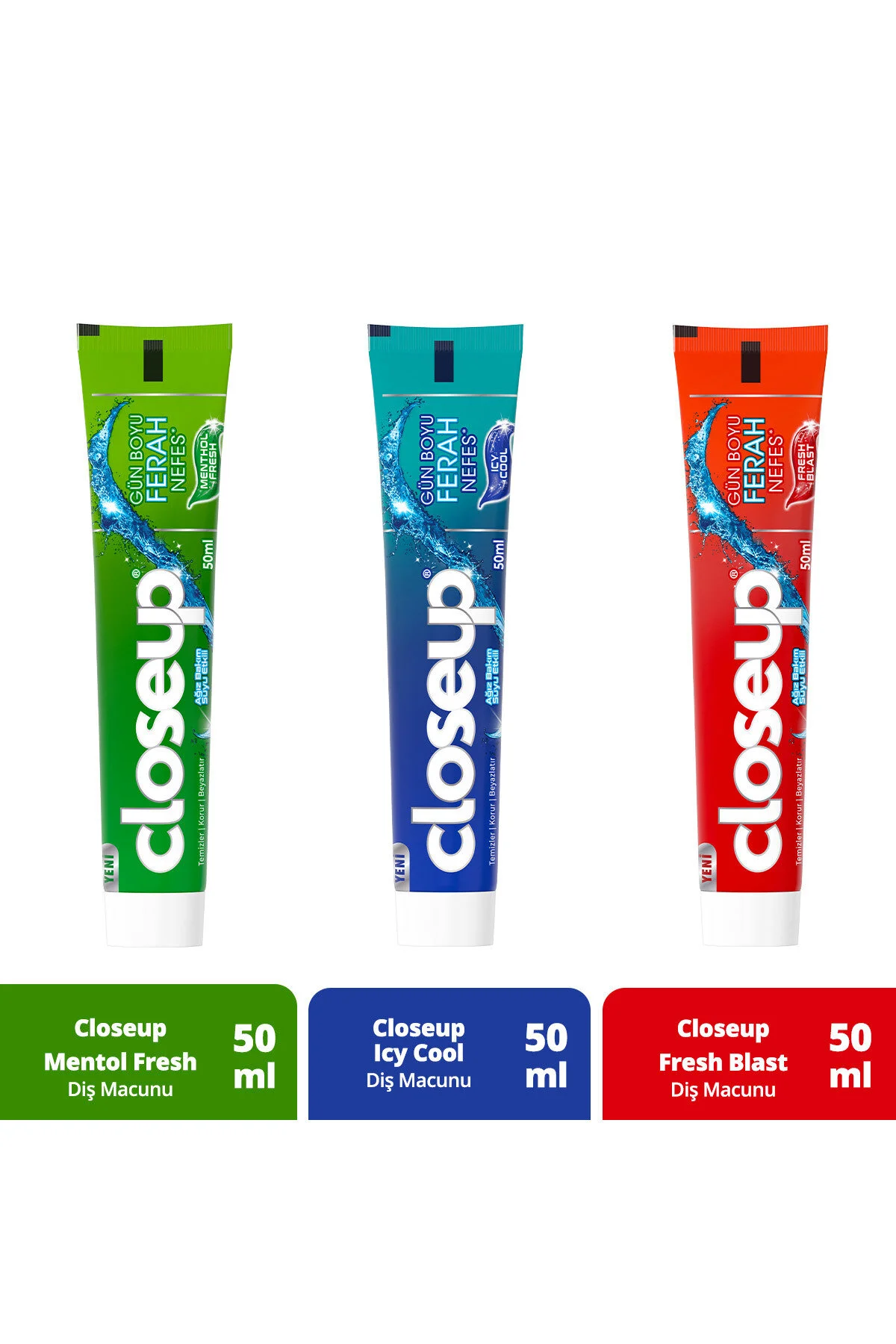 Closeup Diş Macunu Fresh Blast 50 ml Diş Macunu Icy Cool 50 ml Diş Macunu Mentho