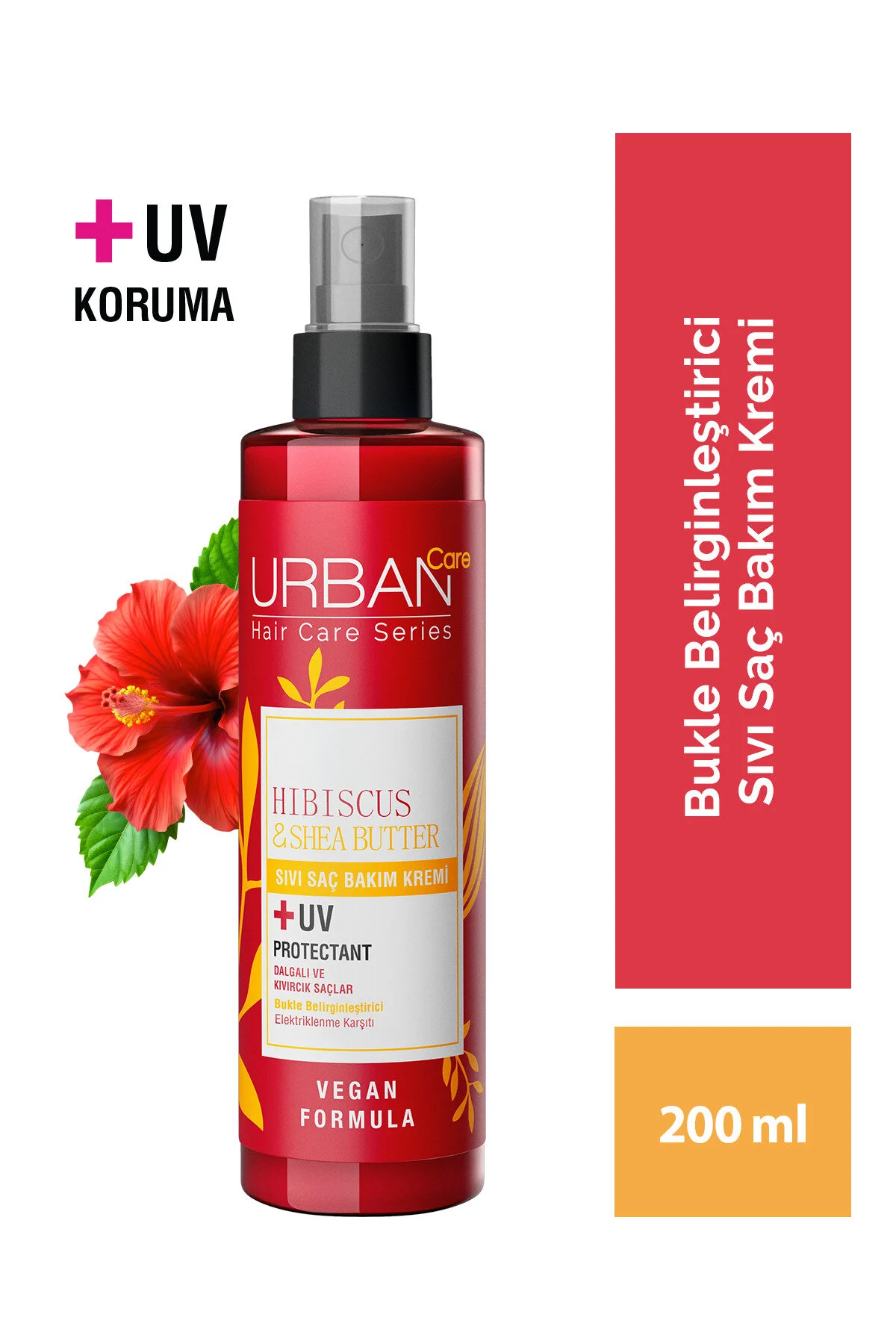 Urban Care Hibiscus&shea Butter Kıvırcık Ve Dalgalı Saçlara Özel Sıvı Saç Bakım Kremi-vegan-200 ml
