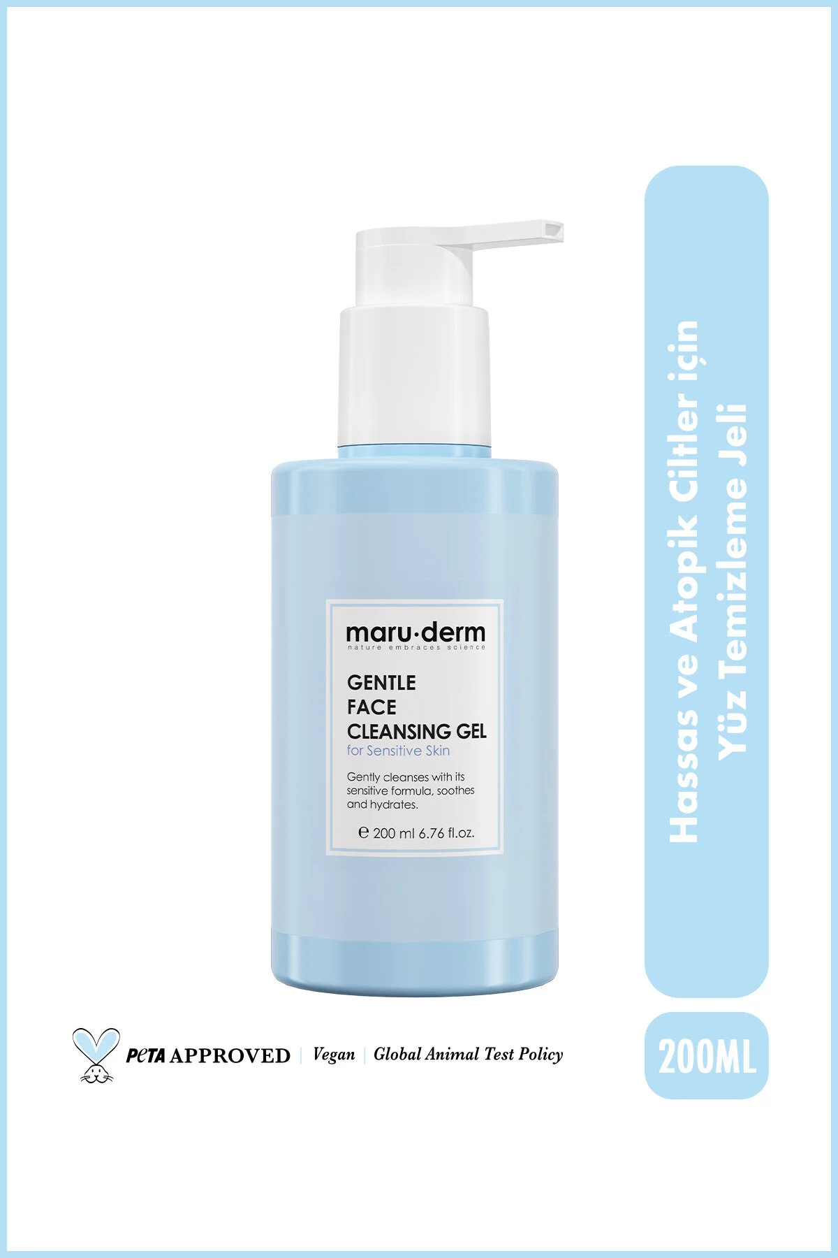 Maru.Derm Hassas Ve Atopik Ciltler Için Yüz Temizleme Jeli 200 ML