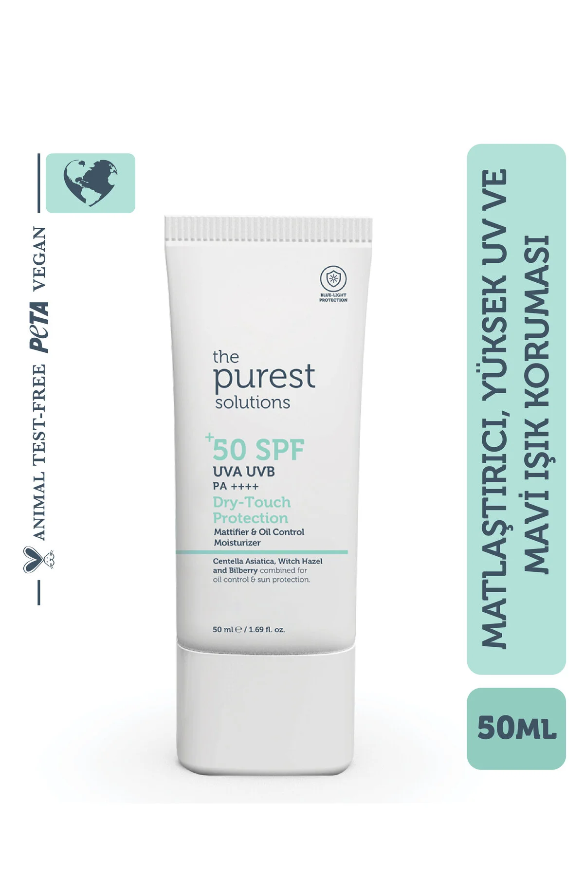 The Purest Solutions Yağlı Ve Karma Ciltler Için Matlaştırıcı Dry-Touch Güneş Koruyucu Krem 50 ml