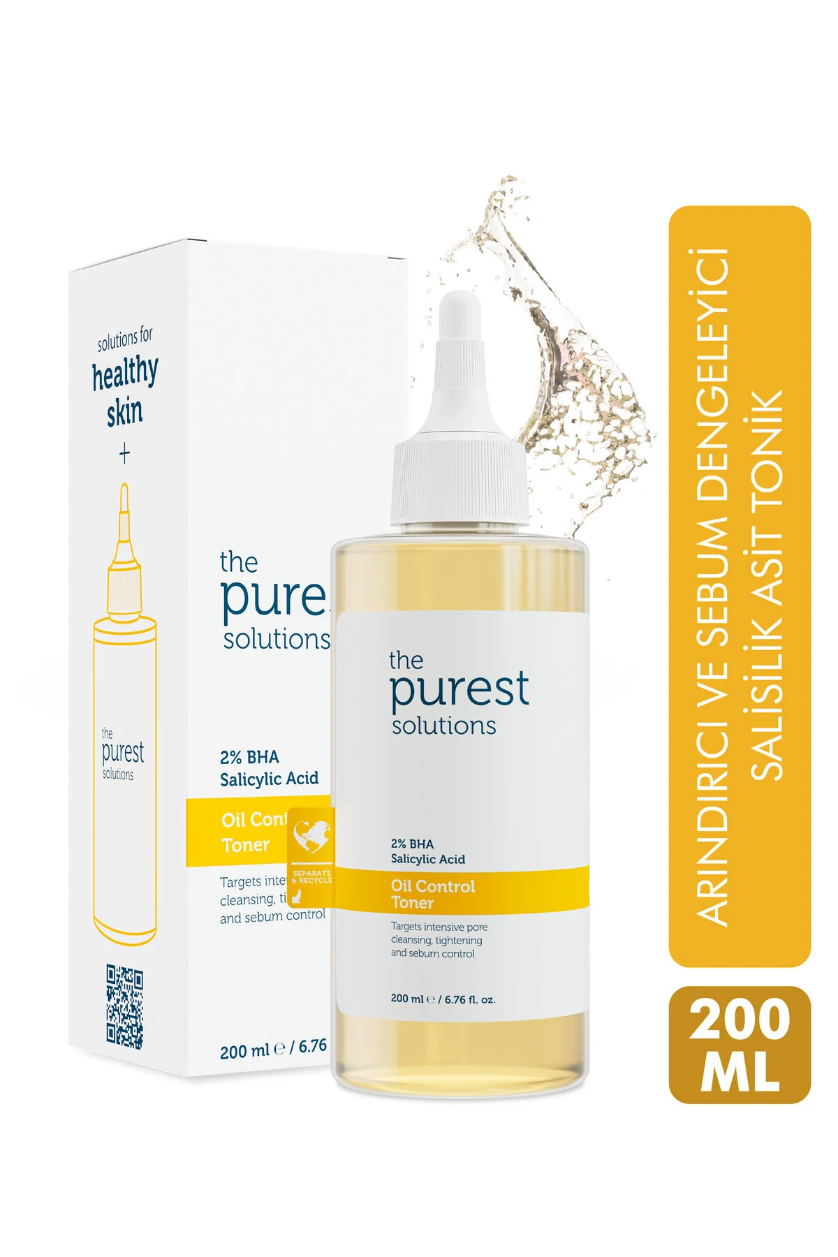 The Purest Solutions Yağlı Ve Karma Ciltler için ve Siyah Nokta Karşıtı Salisilik Asit Tonik 200 ml