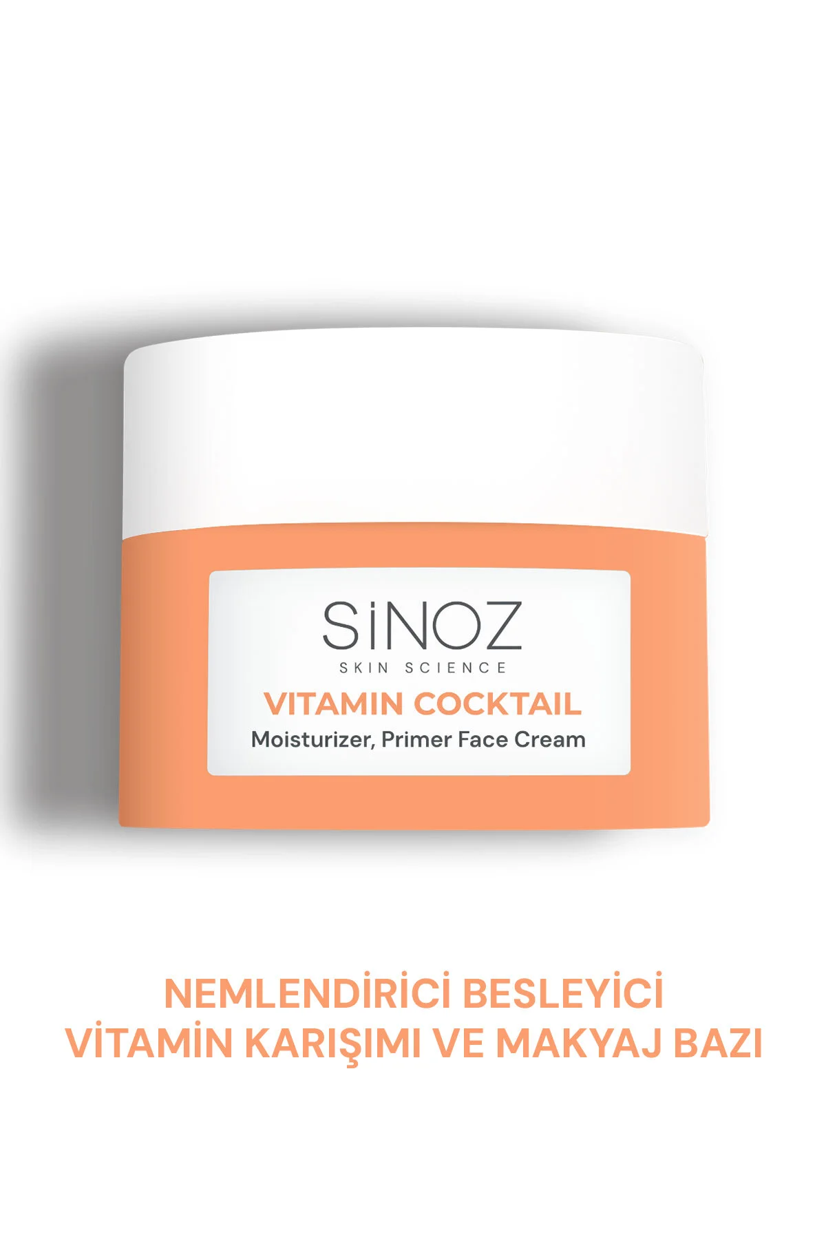 Sinoz Vitamin Kokteyl-Nemlendirici Besleyici Onarıcı Yüz Kremi (Vitamin C+ B3 +B5 +E) ve Makyaj Bazı 50Ml