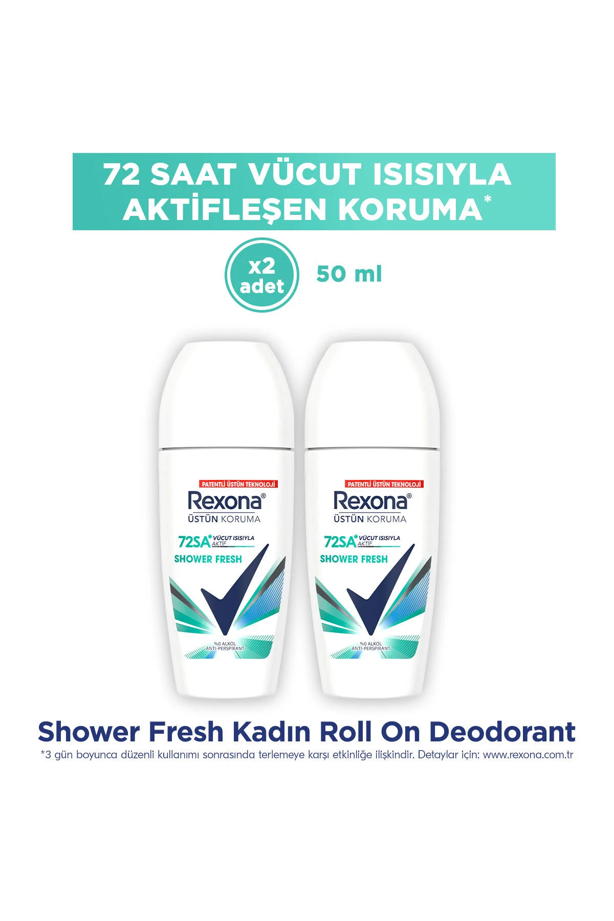 Rexona Kadın Roll On Deodorant Shower Fresh 50 ml x2