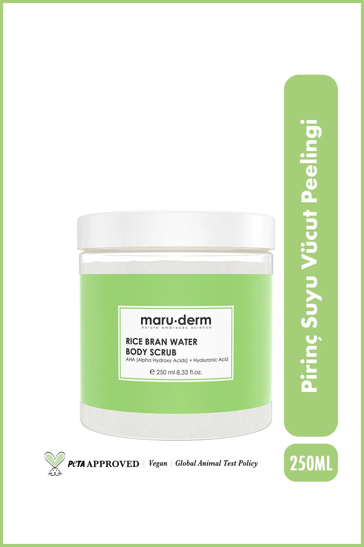 Maru.Derm Body Scrub | Pirinç Suyu Vücut Peelingi | AHA + Hyalüronik Asit 250 ML
