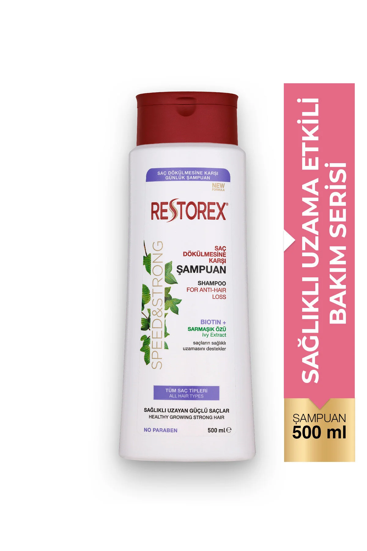 Restorex Speed Strong Saç Dökülmesine Karşı Şampuan 500 ml - Sarmaşık Özlü, Sağlıklı Uzama, Dökülme Karşıtı
